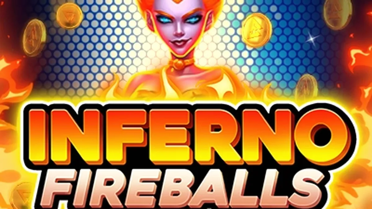 Interface vibrante e ardente do jogo Inferno Fireballs
