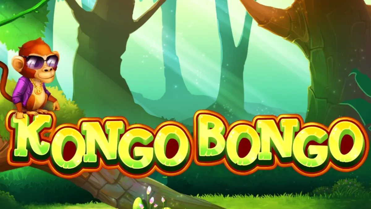 Visual vibrante e temático da selva no jogo Kongo Bongo